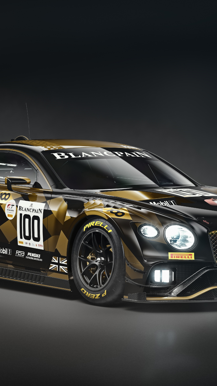 Обои 2019 Бентли Bentayga Может, спортивный гоночный автомобиль, гастроли гоночный автомобиль, Bentley Continental GT3, bentley continental gt в разрешении 750x1334