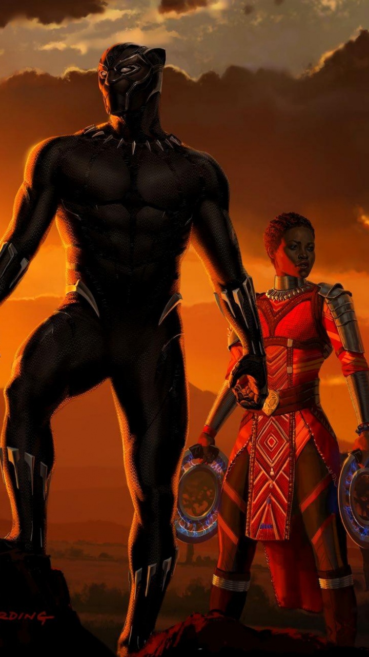 Обои Черная пантера, Ваканда, marvel, вымышленный персонаж, фильм в разрешении 720x1280