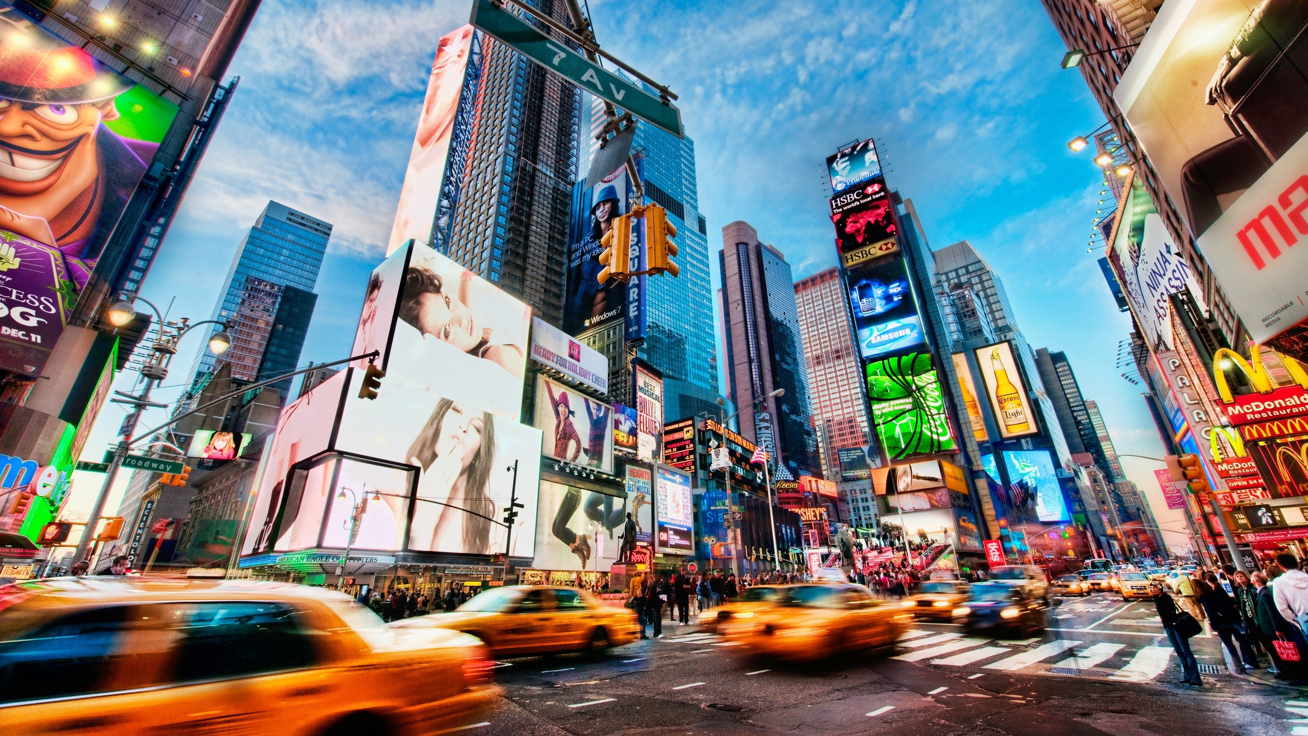 Обои таймсквер, городской район, город, метрополия, городской пейзаж в разрешении 2560x1440