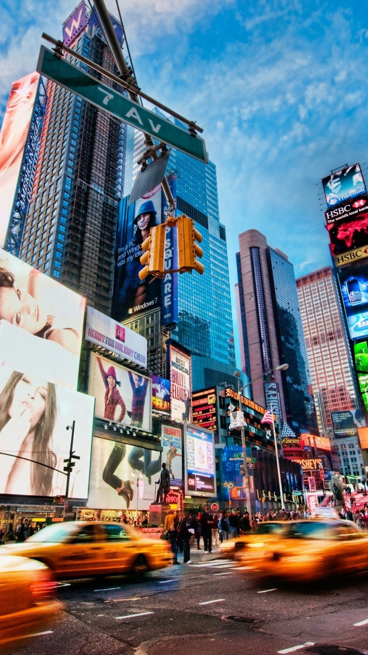 Обои таймсквер, городской район, город, метрополия, городской пейзаж в разрешении 720x1280
