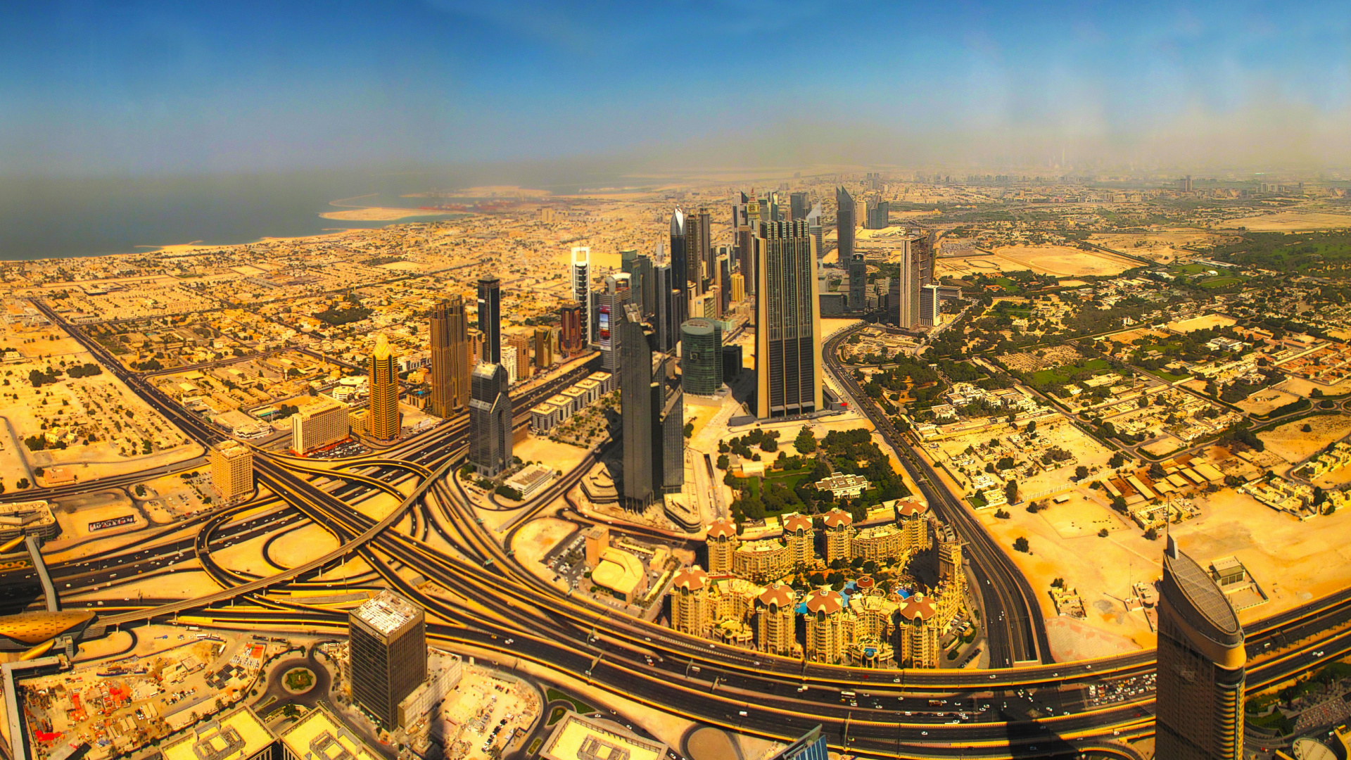 Обои Бурдж Халифа, городской пейзаж, город, ориентир, городской район в разрешении 1920x1080