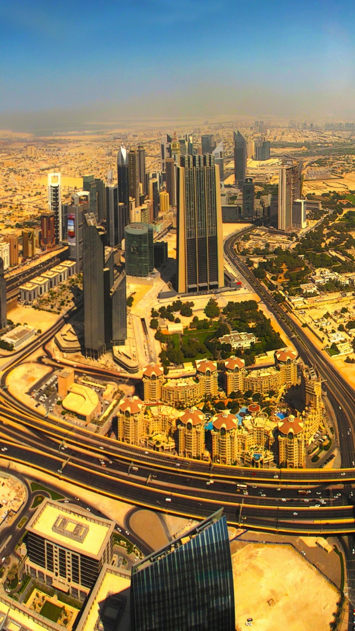 Обои Бурдж Халифа, городской пейзаж, город, ориентир, городской район в разрешении 720x1280