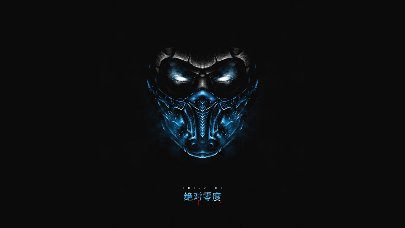 Обои мортал комбат, mortal kombat, Саб Зиро, ниже нуля минималистский, Куай Лян в разрешении 1366x768