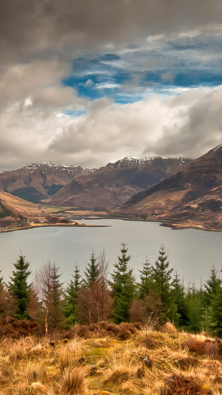 Обои нагорье, природа, гора, дикая местность, каровое озеро в разрешении 750x1334