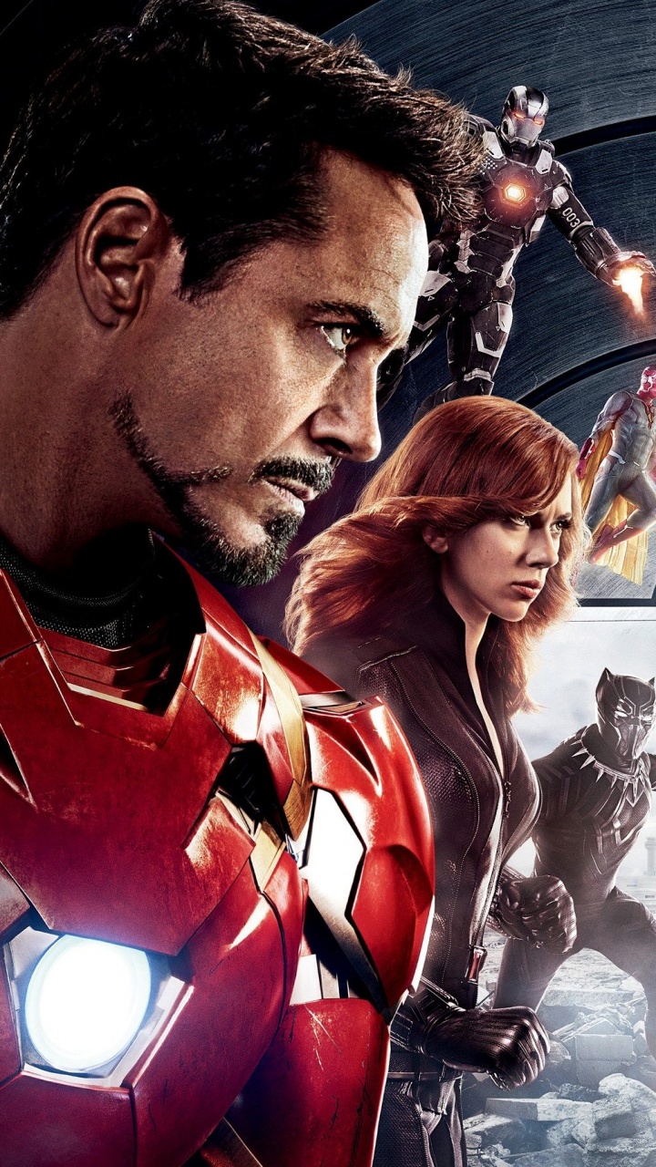 Обои Капитан Америка Гражданская Война, Железный человек, Капитан Америка, боевик, Мстители: Война бесконечности в разрешении 720x1280