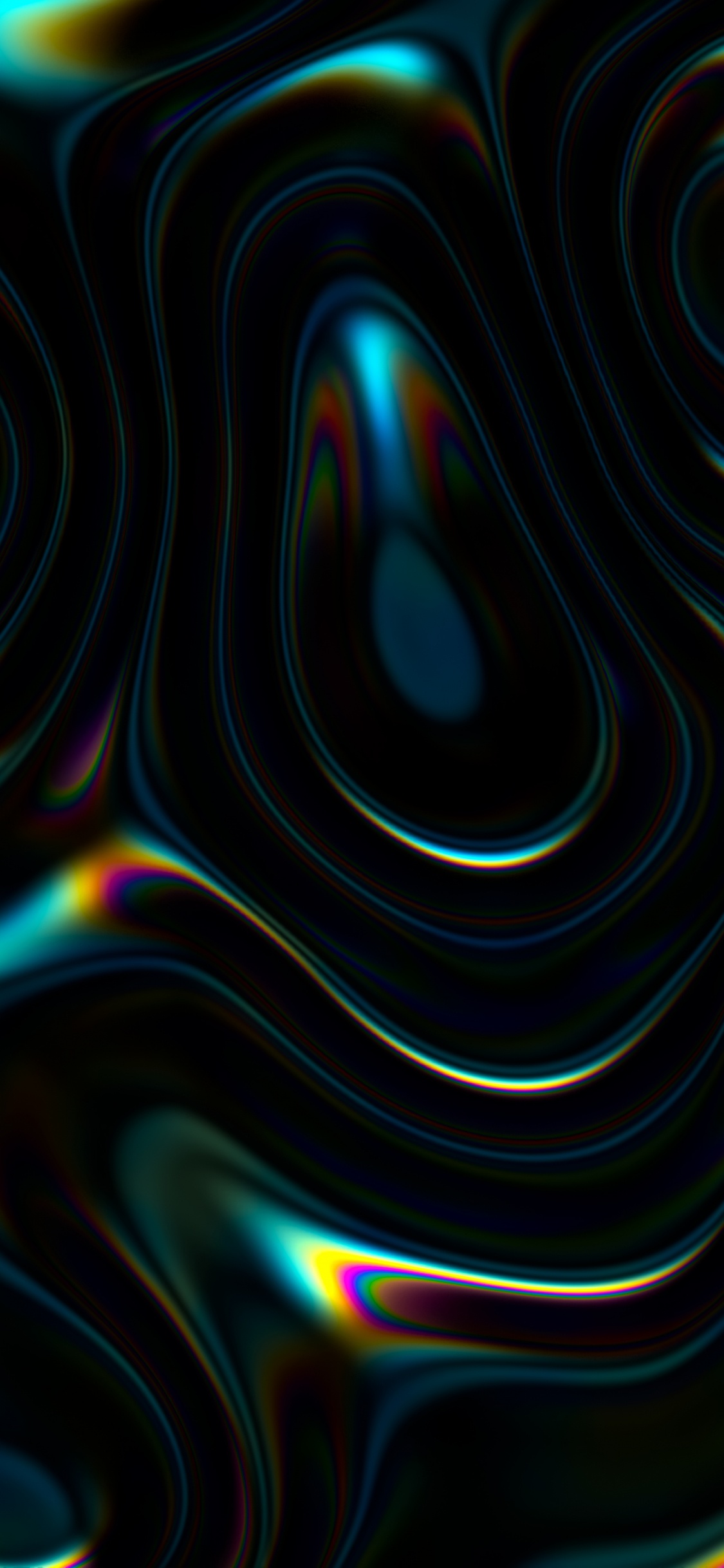 Обои радужная жидкость, евклидов вектор, жидкий, красочность, арт в разрешении 1125x2436