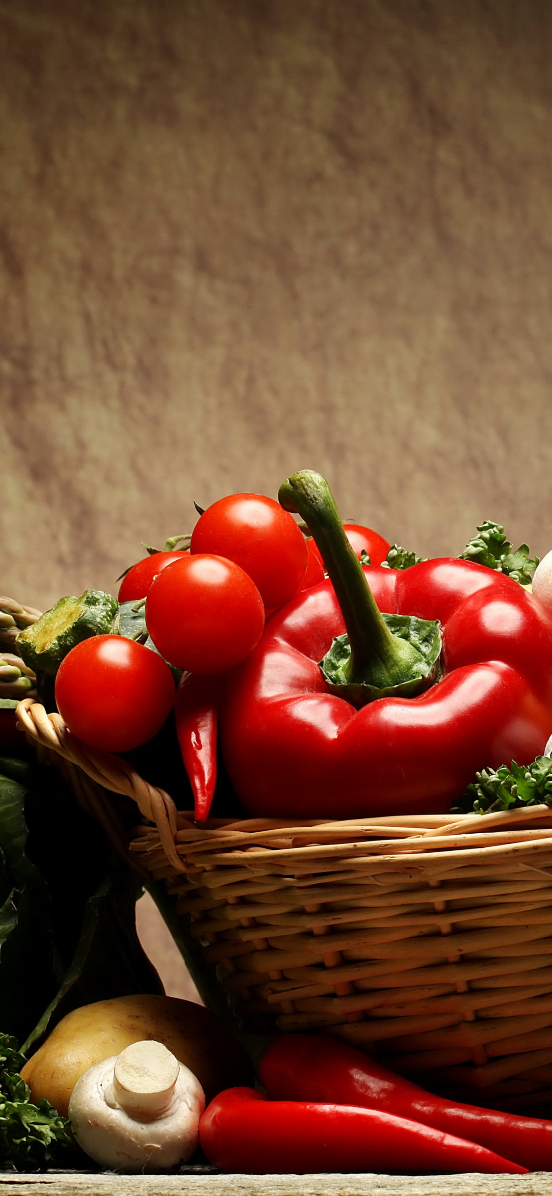 Обои овощ, вегетарианская кухня, природные продукты, натюрморт, пища в разрешении 1125x2436