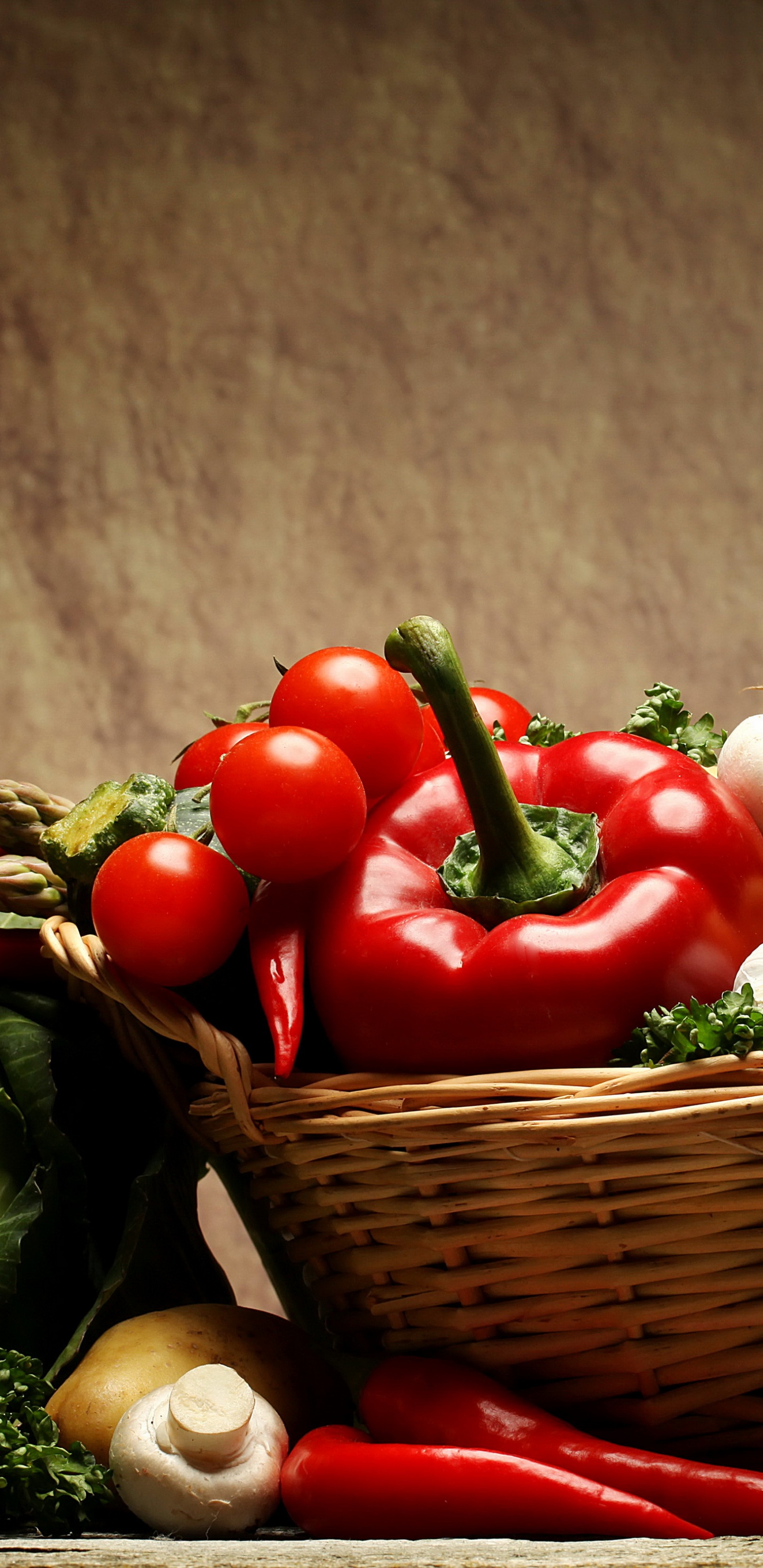 Обои овощ, вегетарианская кухня, природные продукты, натюрморт, пища в разрешении 1440x2960