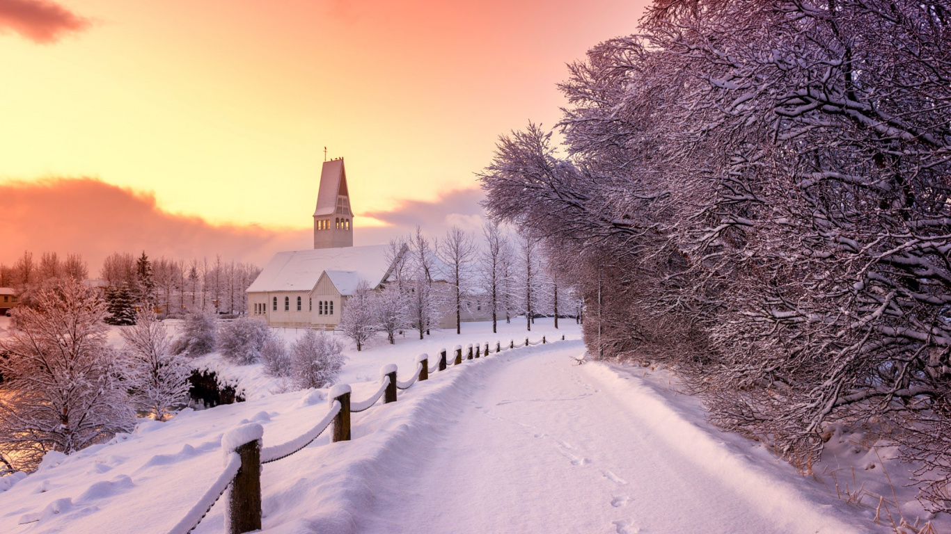 Обои снег, зима, замораживание, облако, мороз в разрешении 1366x768