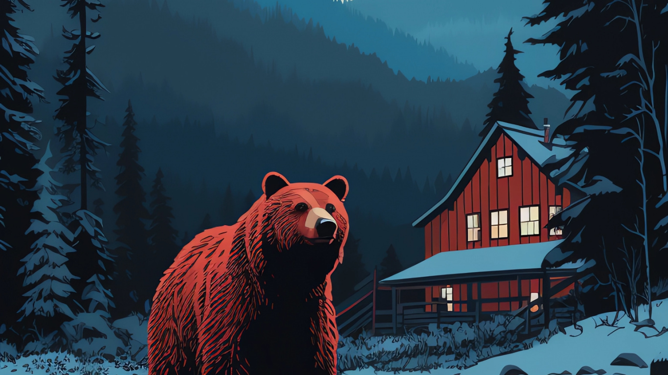 Обои гора, кадьяк медведь, Гризли, Северный Ледовитый океан, Кодьяк в разрешении 1366x768