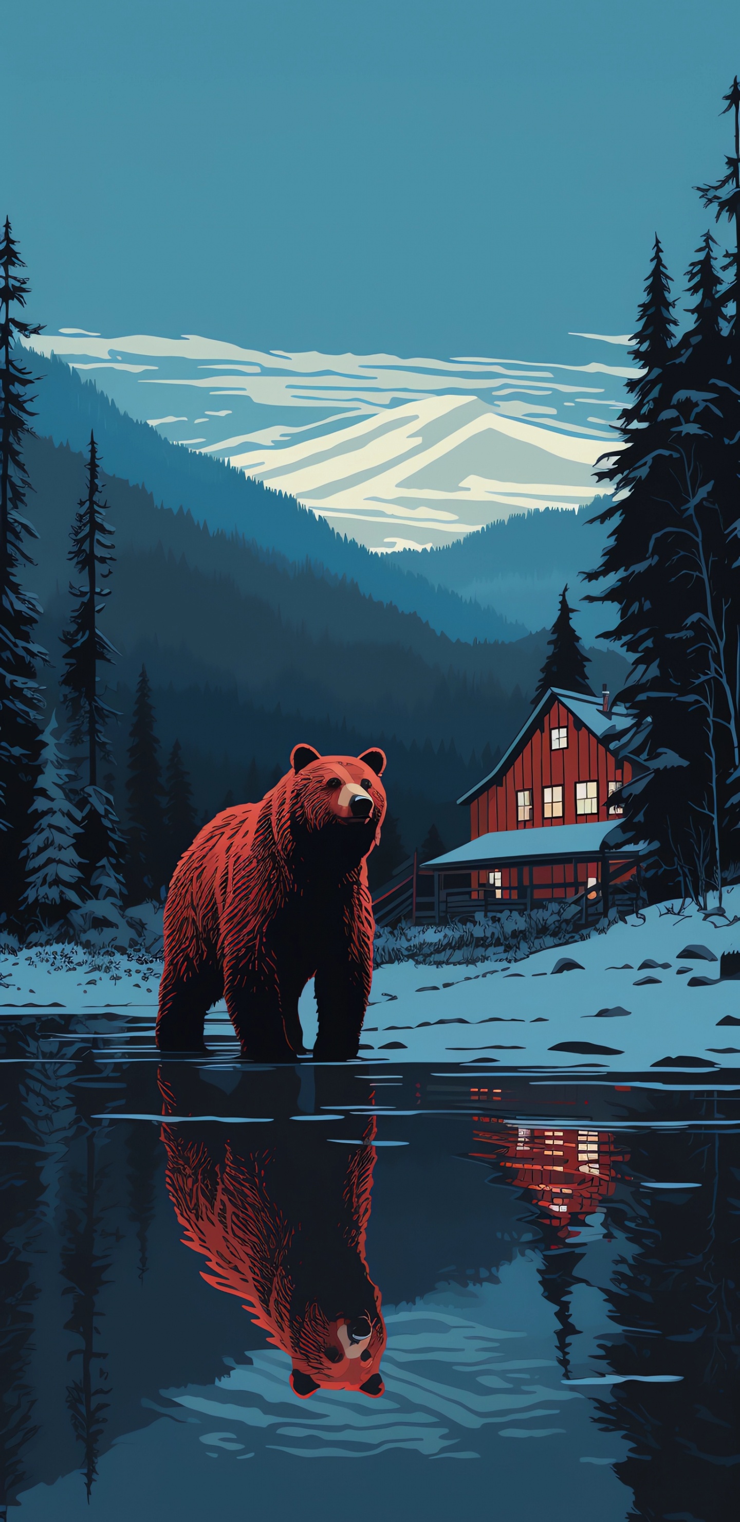 Обои гора, кадьяк медведь, Гризли, Северный Ледовитый океан, Кодьяк в разрешении 1440x2960