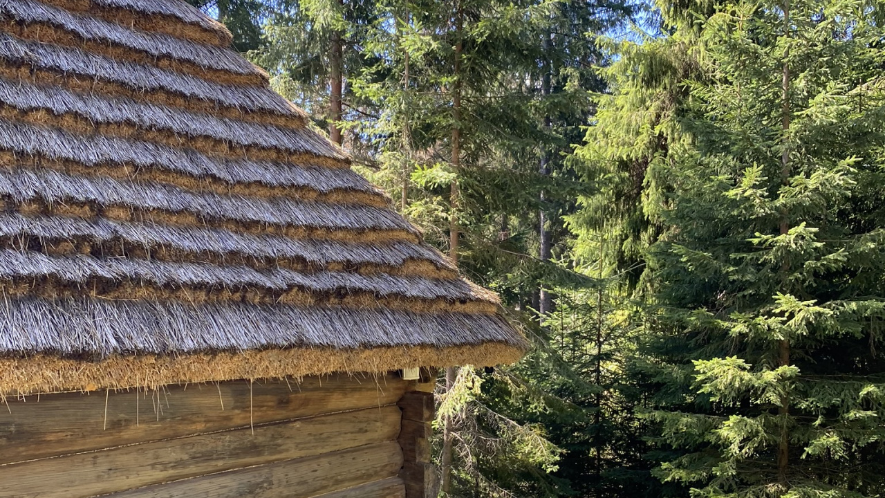 Обои бревенчатый домик, недвижимость, биом, древесина, крыша в разрешении 1280x720