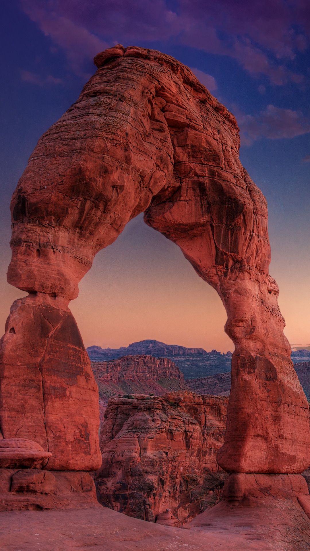 Обои Моав, Деликатная арка, Арка Меса, национальный парк, естественная арка в разрешении 1080x1920