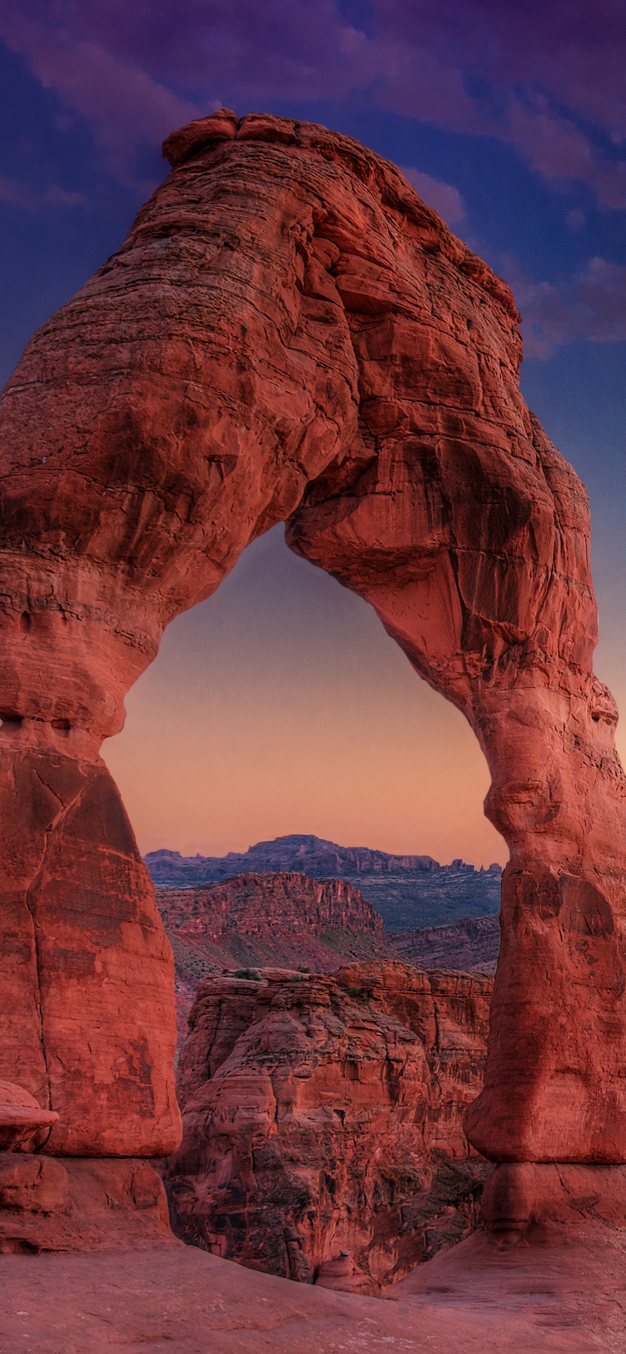 Обои Моав, Деликатная арка, Арка Меса, национальный парк, естественная арка в разрешении 1242x2688