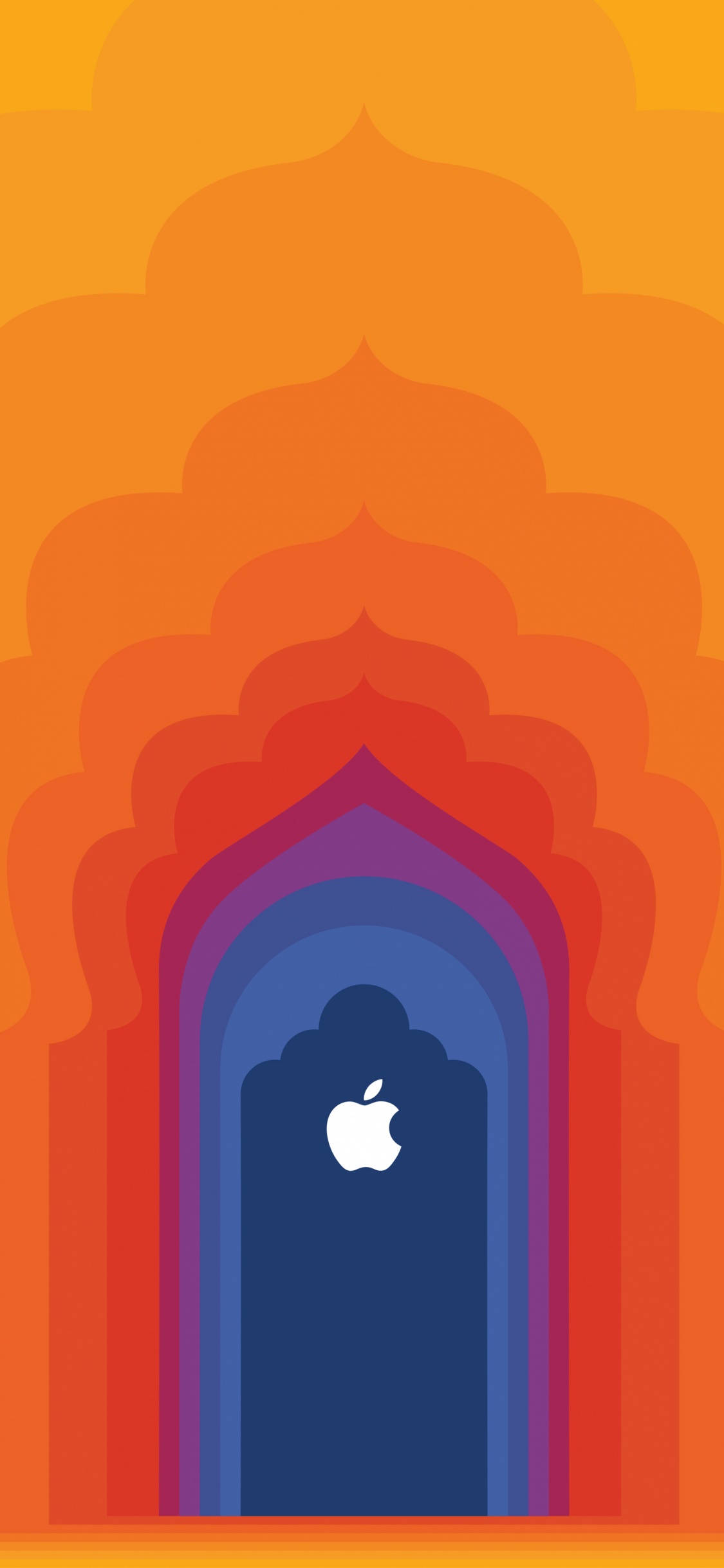 Обои яблочное саке, Эпл, я уточнила, Сакет, Оранжевый цвет в разрешении 1125x2436