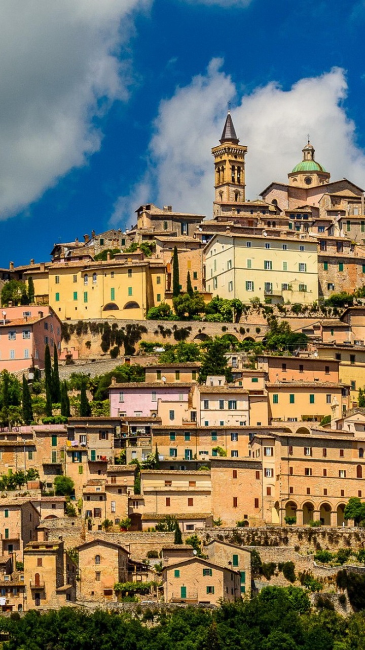 Обои фонтан Треви, городок, облако, ориентир, город в разрешении 720x1280