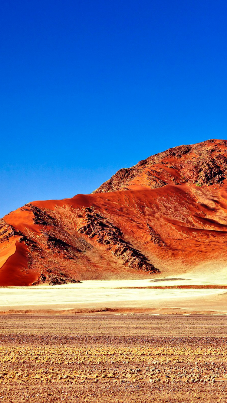Обои пустыня, гора, пейзаж, дикая местность, аравийская пустыня в разрешении 750x1334
