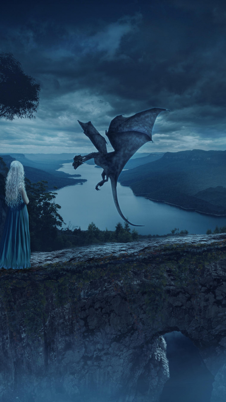 Обои небо, приключенческая игра, природа, Дом Таргариенов, дейенерис таргариен в разрешении 750x1334