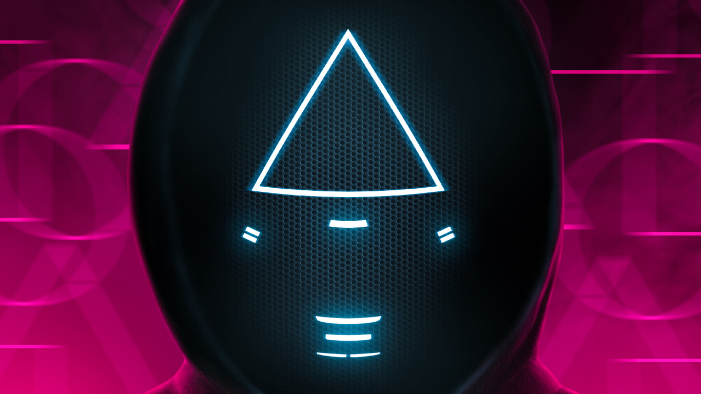 Обои игра в кальмара, рукав, пурпур, электрик, симметрия в разрешении 1366x768