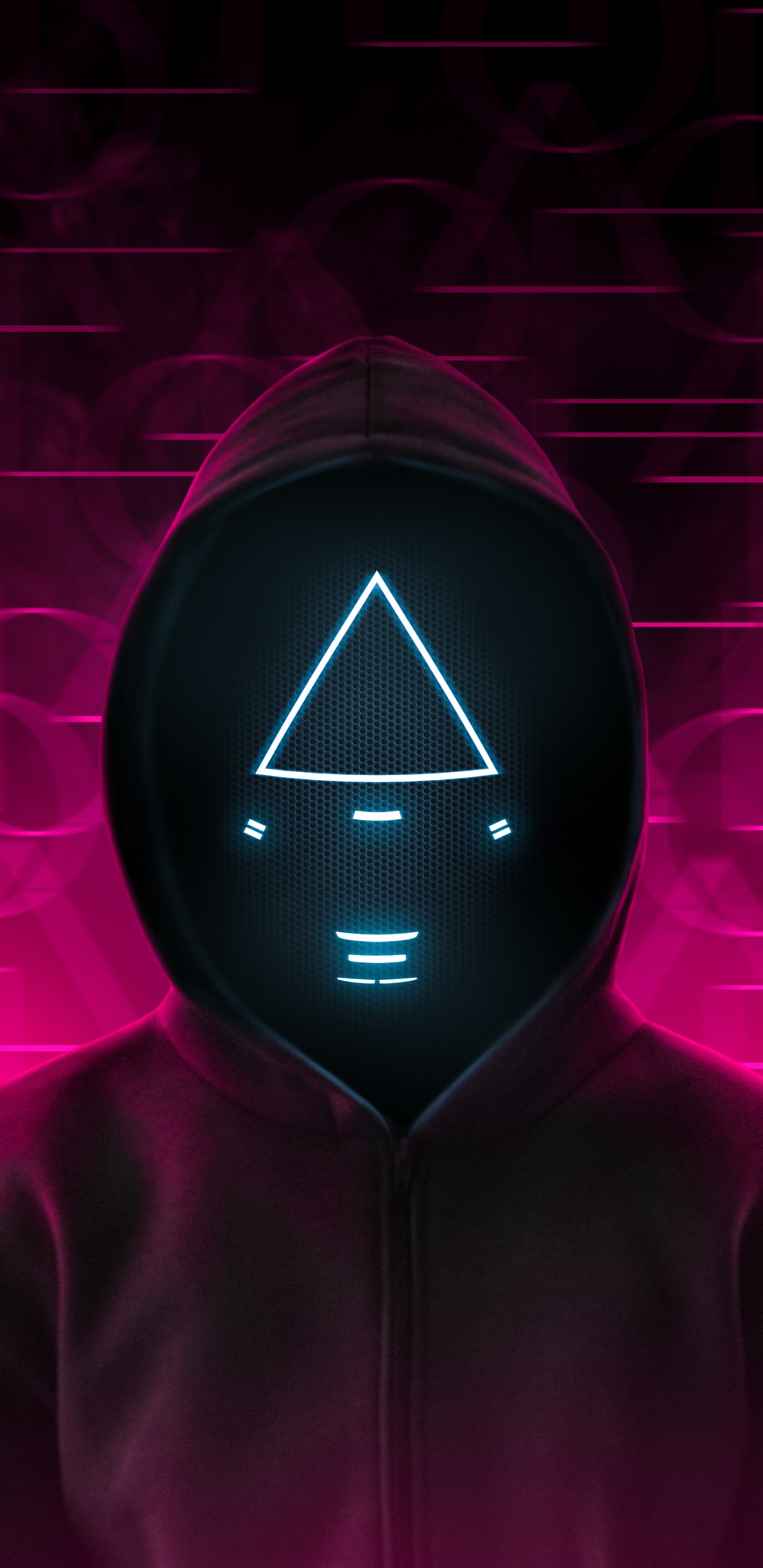 Обои игра в кальмара, рукав, пурпур, электрик, симметрия в разрешении 1440x2960