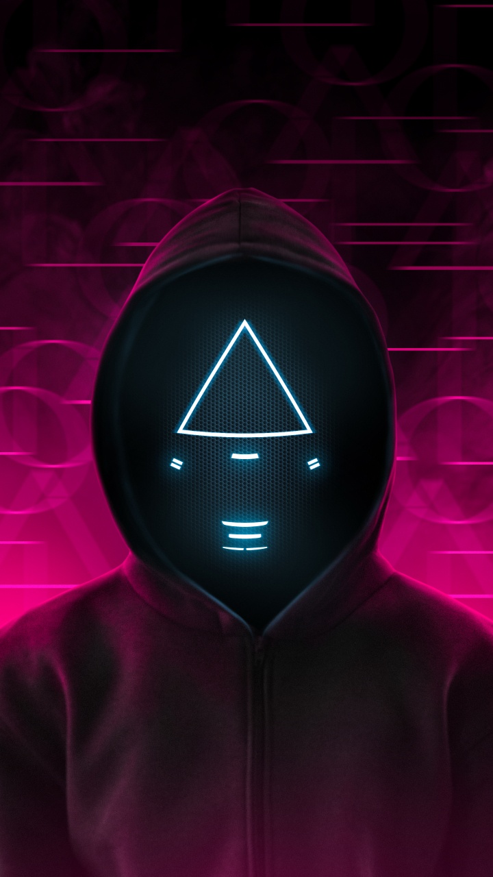 Обои игра в кальмара, рукав, пурпур, электрик, симметрия в разрешении 720x1280