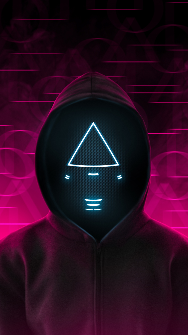 Обои игра в кальмара, рукав, пурпур, электрик, симметрия в разрешении 750x1334