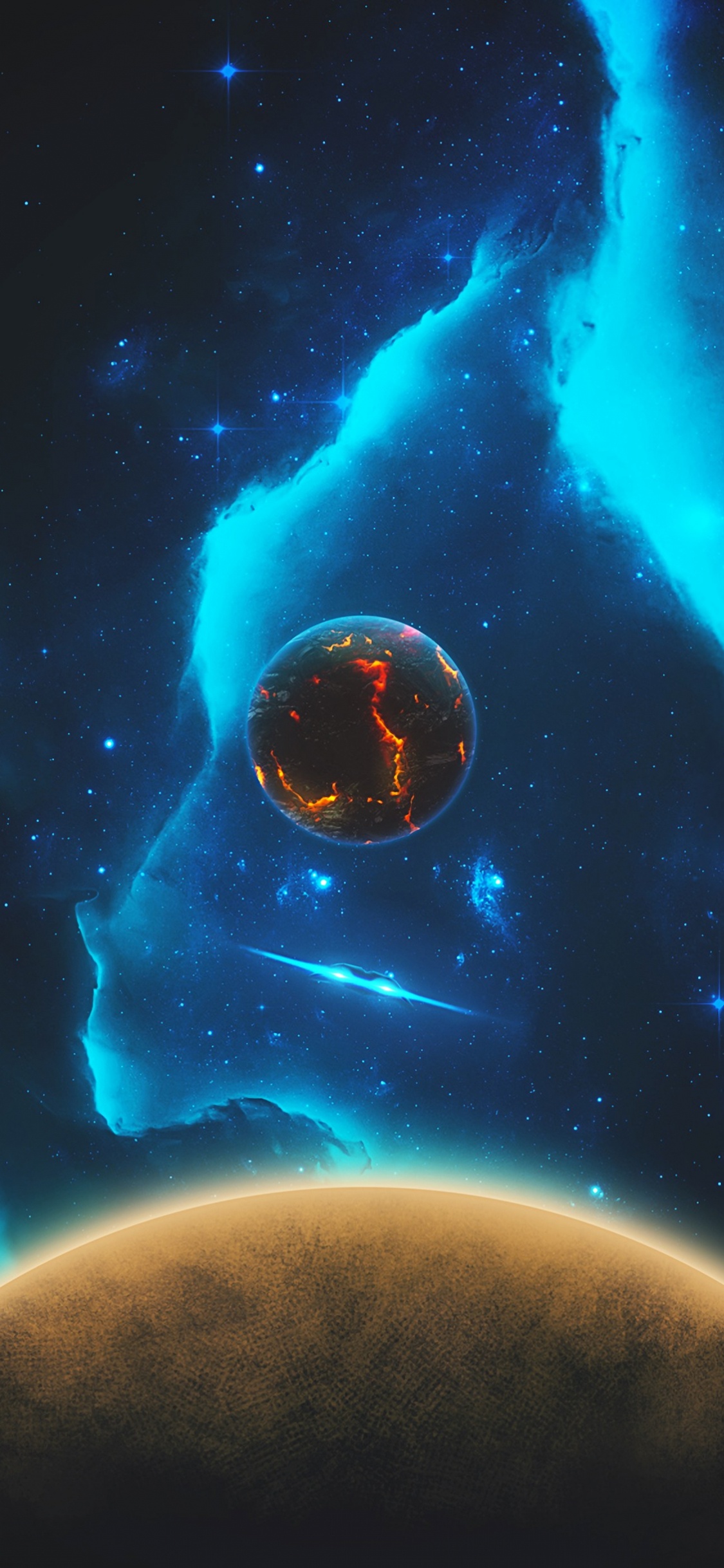 Обои космическое пространство, космос, астрономический объект, атмосфера, планета в разрешении 1125x2436