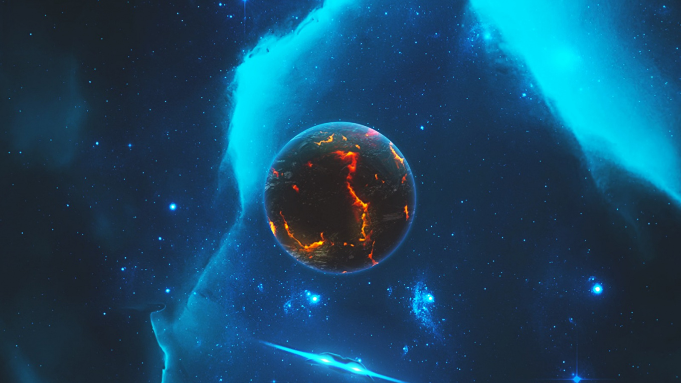 Обои космическое пространство, космос, астрономический объект, атмосфера, планета в разрешении 1366x768