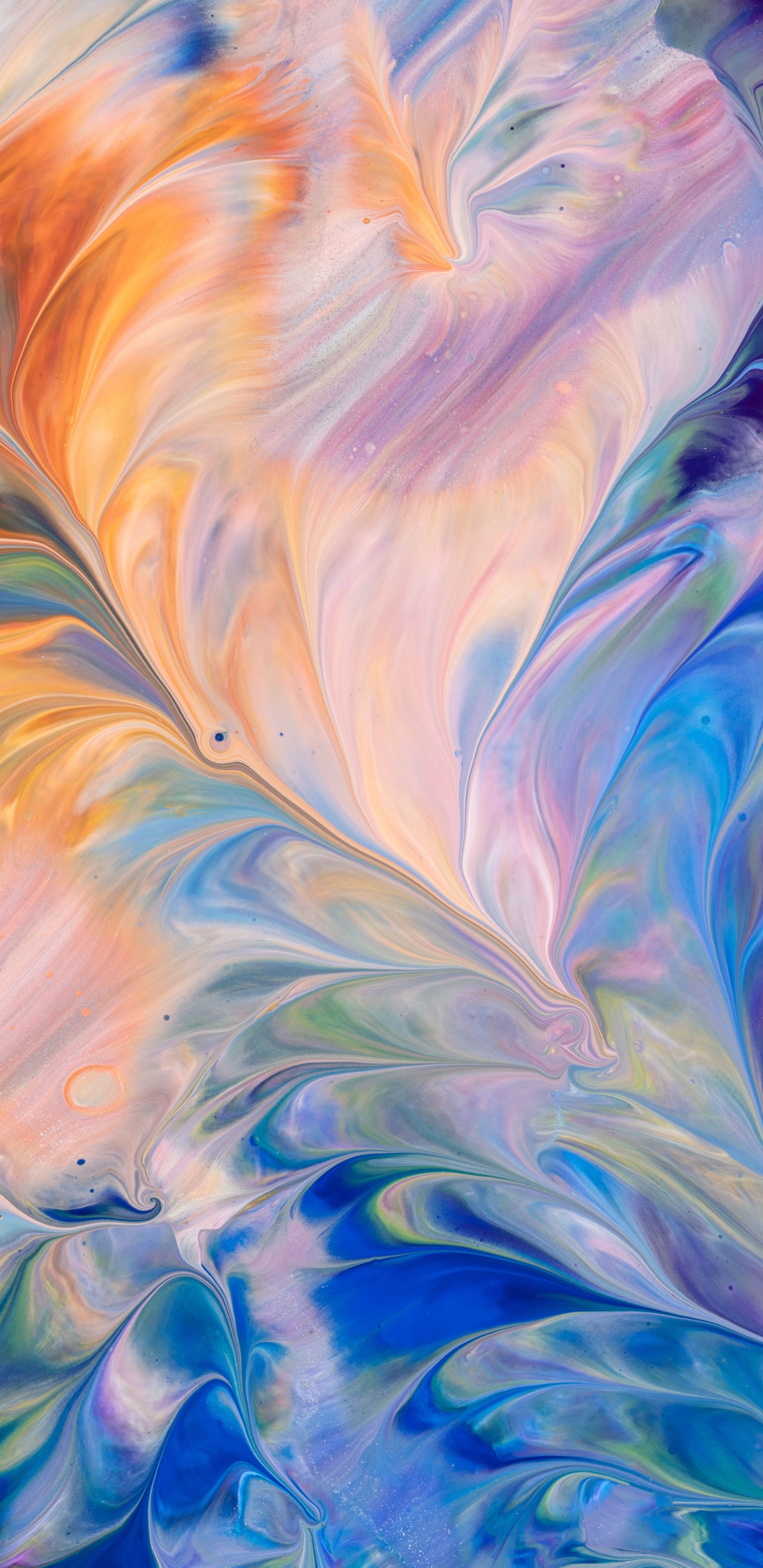 Обои акриловая краска, живопись, акварельные краски, вода, визуальное искусство в разрешении 1440x2960