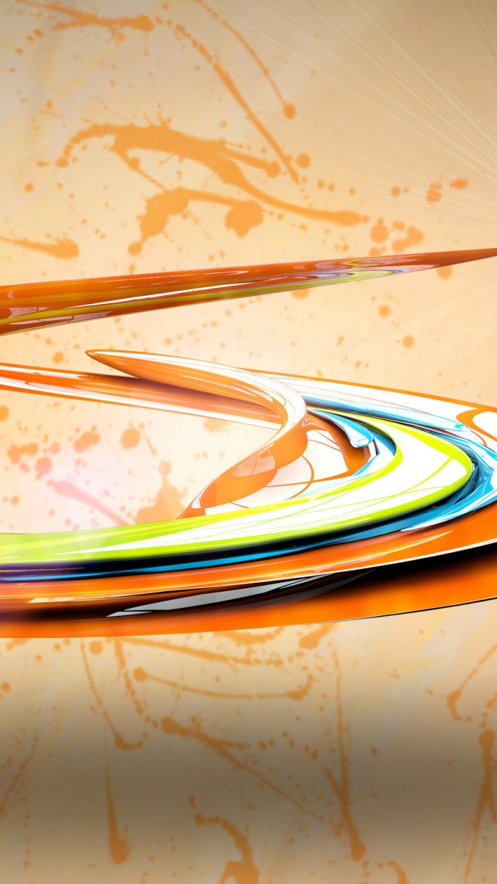 Обои Апельсин, графический дизайн, линия, графика, синий в разрешении 720x1280