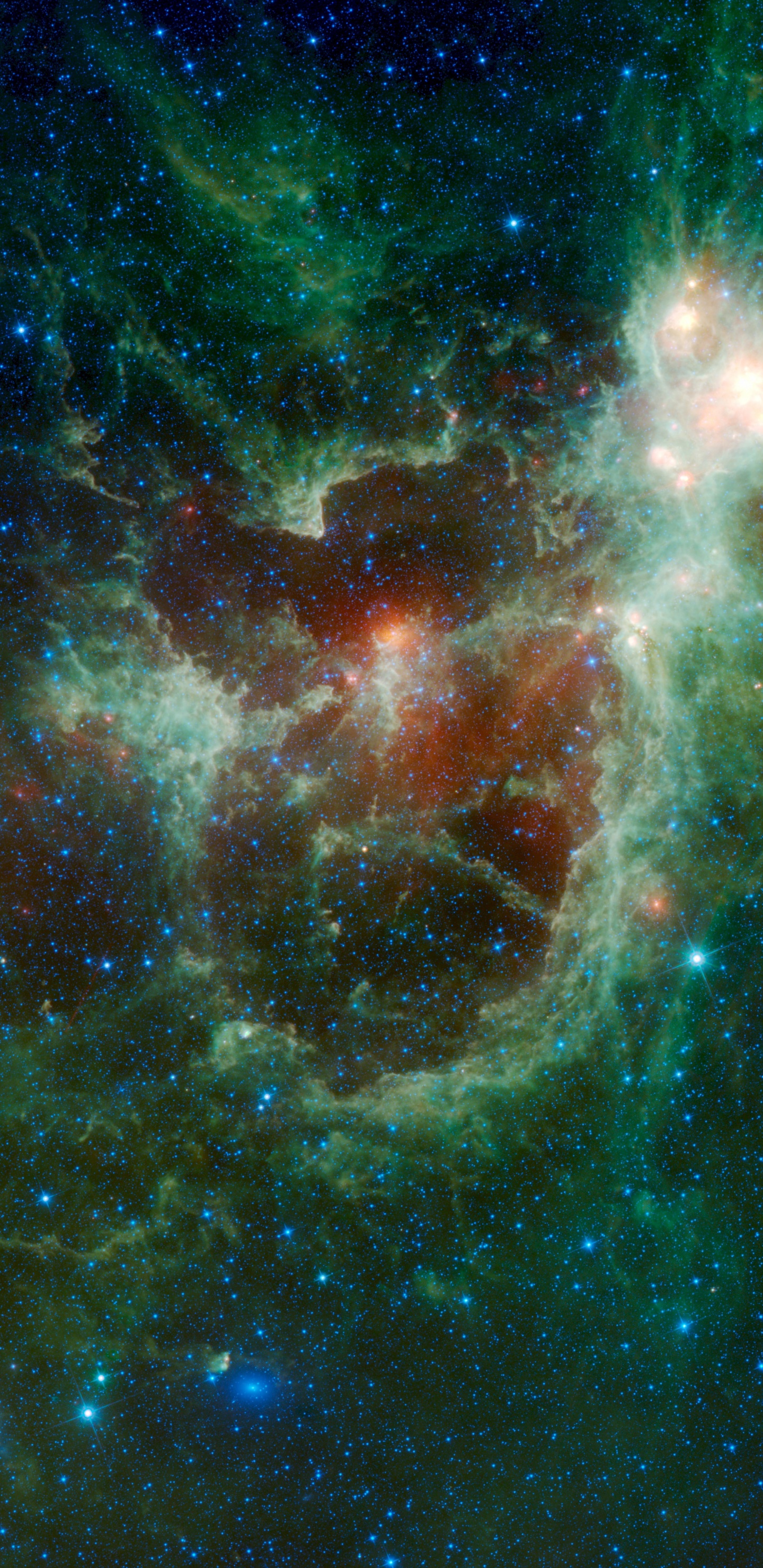 Обои Westerhout 5, Сердце Туманности, туманность, Галактика, звезда в разрешении 1440x2960
