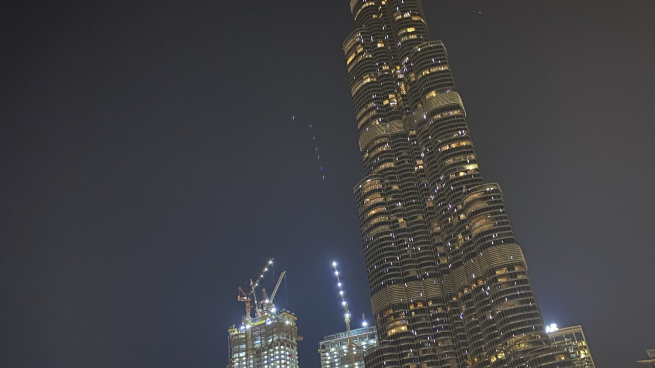 Обои Дубай, Бурдж Халифа, небоскреб, ночь, башня в разрешении 1280x720