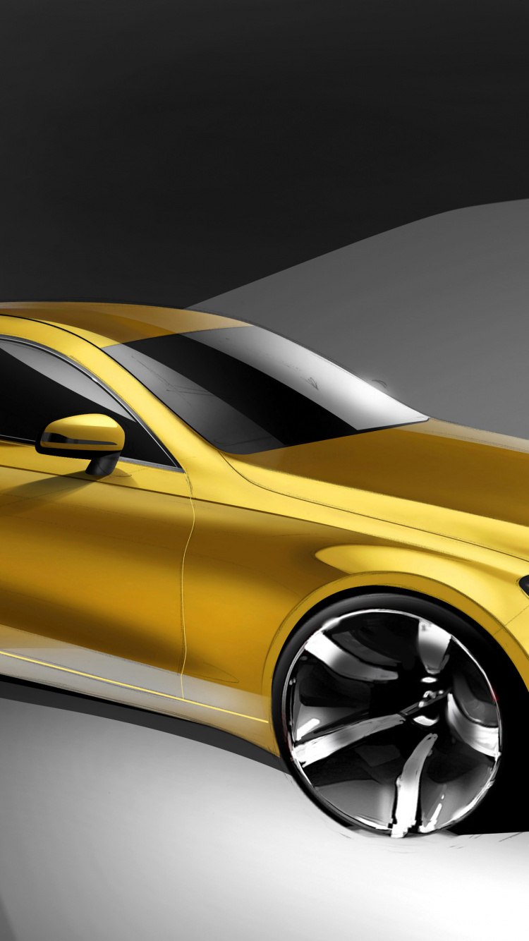 Обои авто, кузов купе, Mercedes с-класса золото, автомобиль среднего размера, спортивный автомобиль в разрешении 750x1334