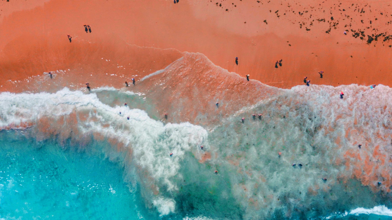 Обои вода, пляж, жидкий, жидкость, водоем в разрешении 1366x768