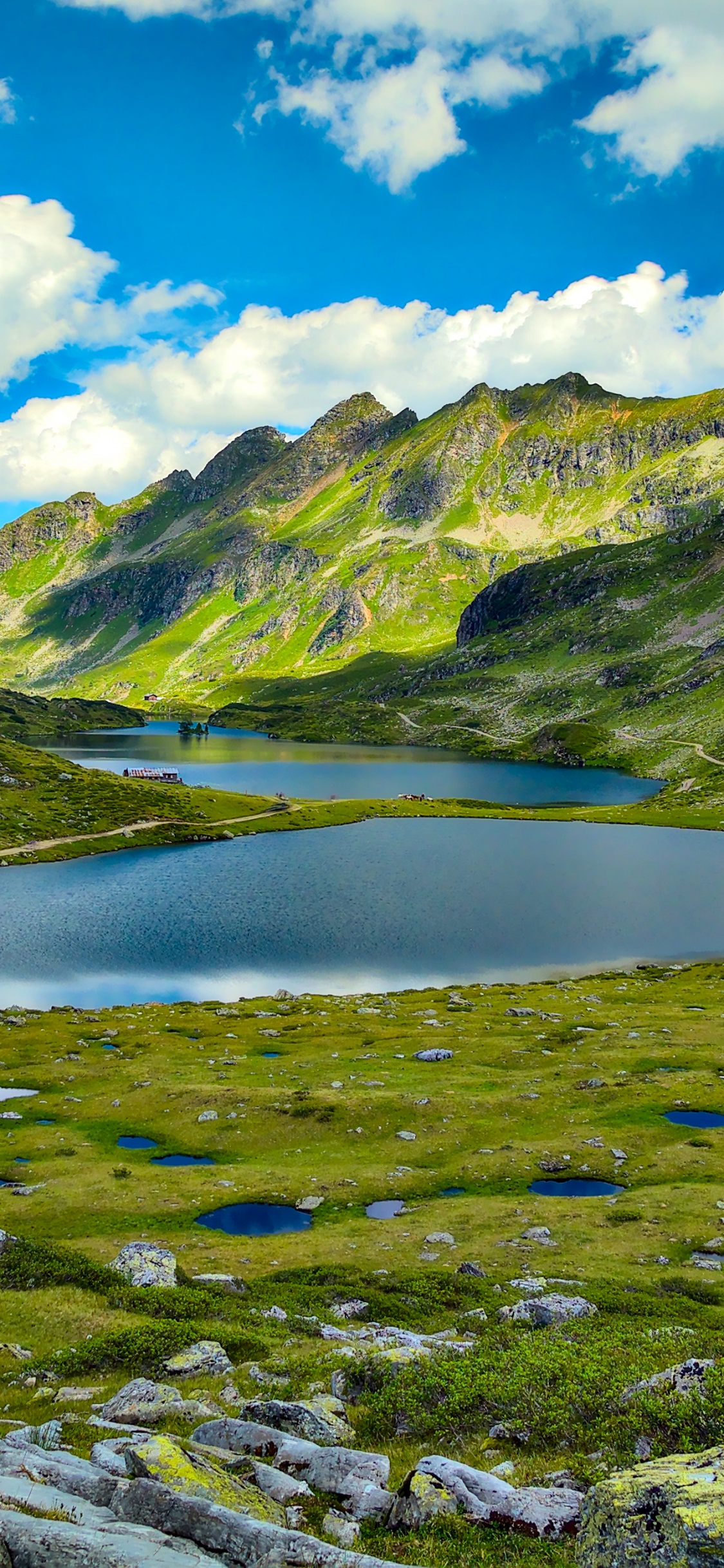 Обои гора, природа, облако, вода, гидроресурсы в разрешении 1125x2436