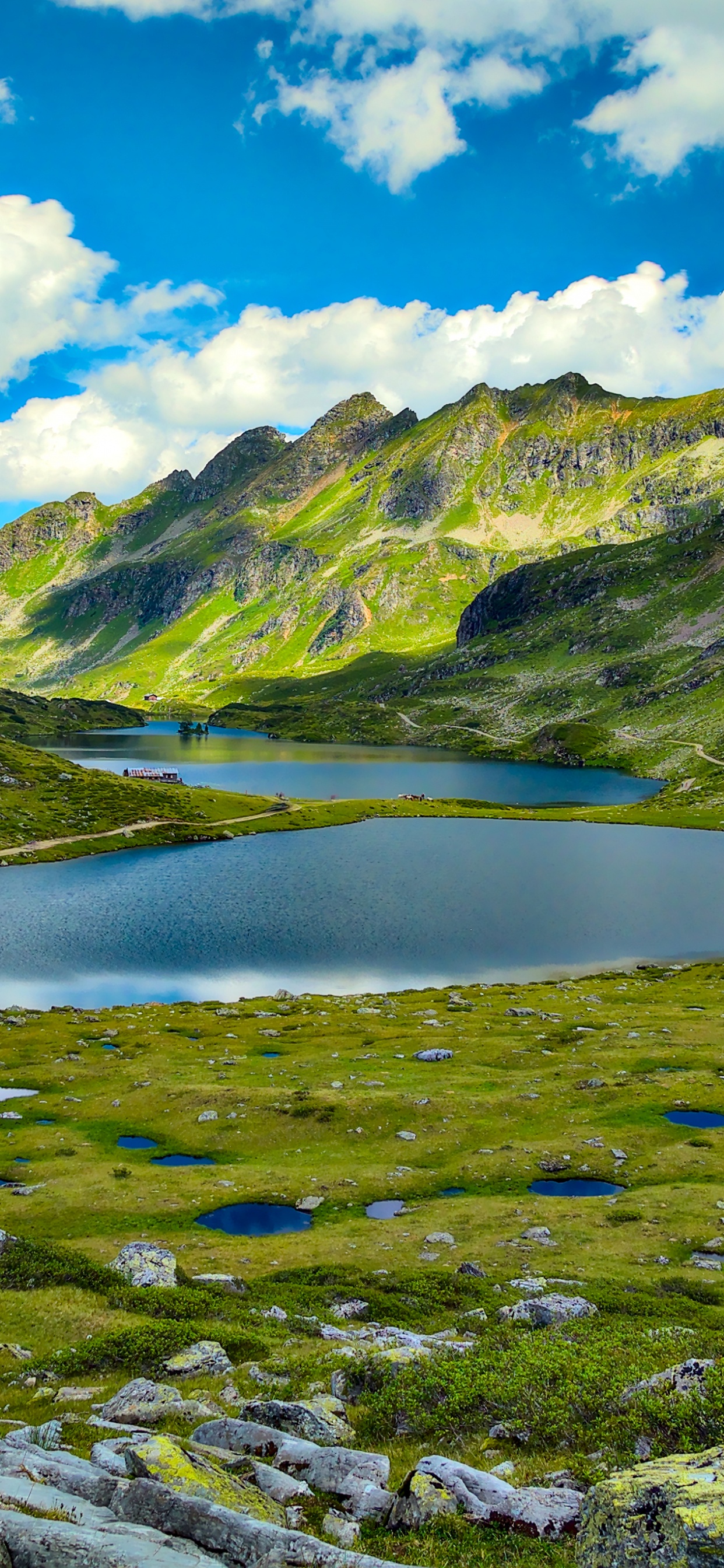 Обои гора, природа, облако, вода, гидроресурсы в разрешении 1242x2688