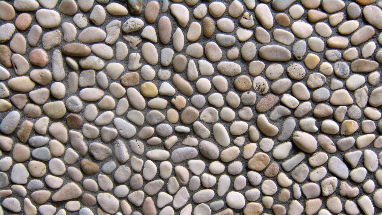Обои плитка, рок, булыжник, гравий, каменная стена в разрешении 1280x720