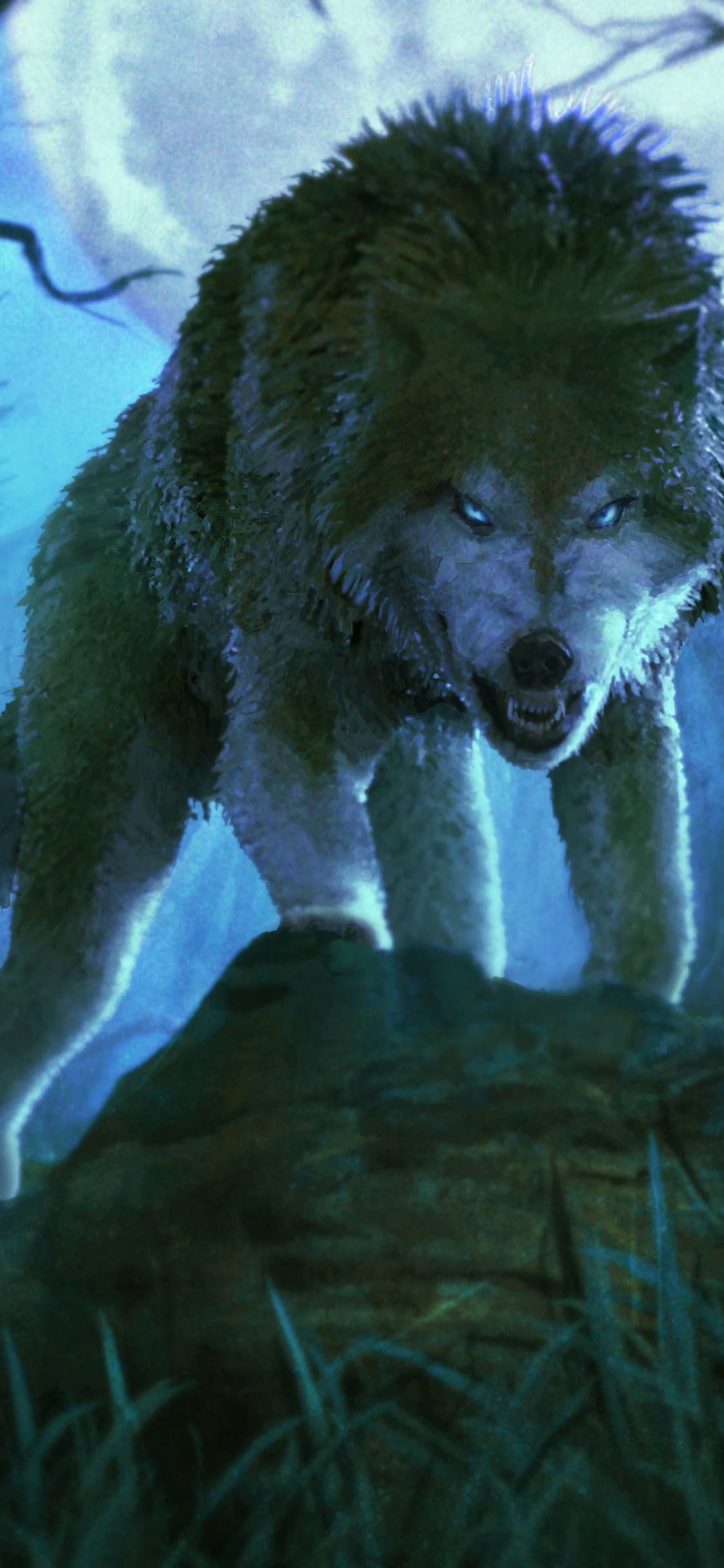 Обои арт, иллюстрация, оборотень, спортивные группы, волк в разрешении 1125x2436