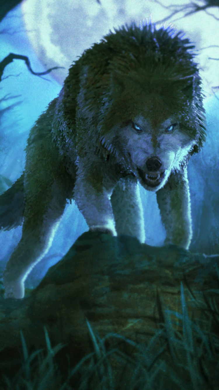 Обои арт, иллюстрация, оборотень, спортивные группы, волк в разрешении 750x1334