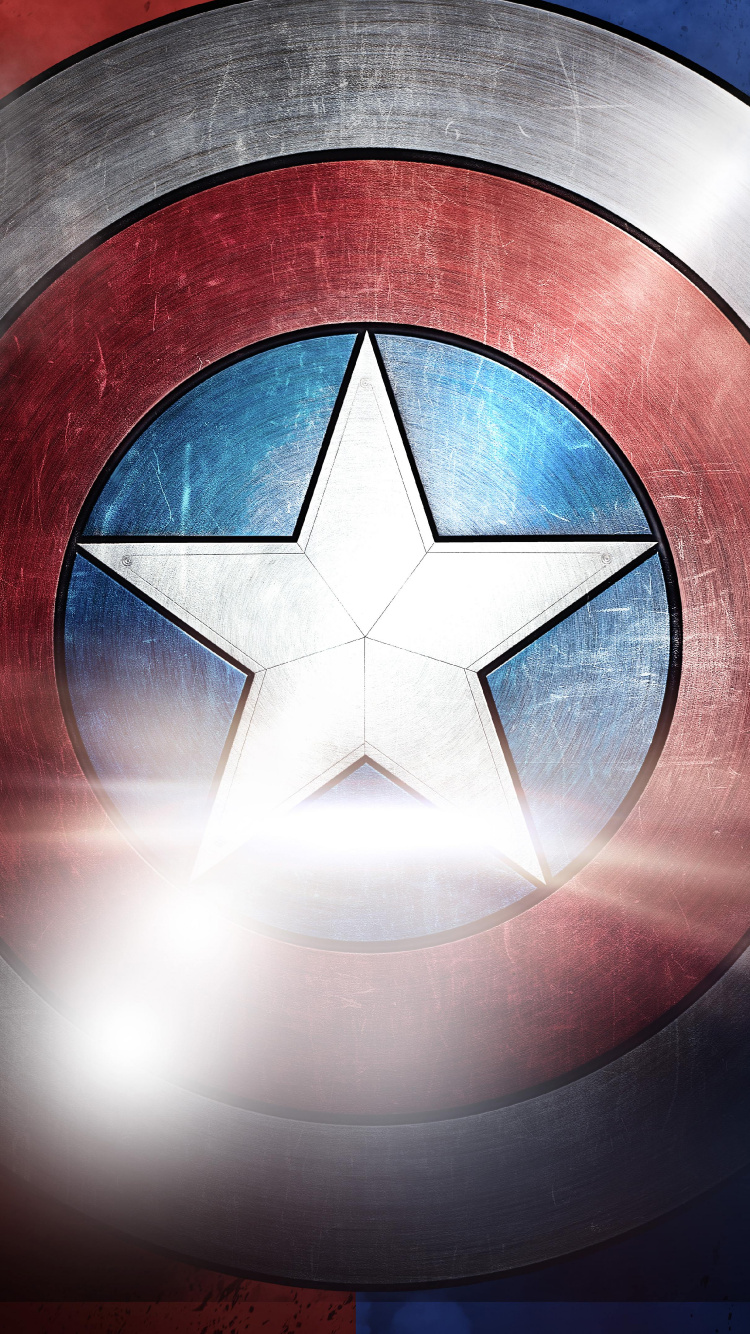 Обои Капитан Америка, Щит Капитана Америки, комиксы Марвел, круг, графика в разрешении 750x1334
