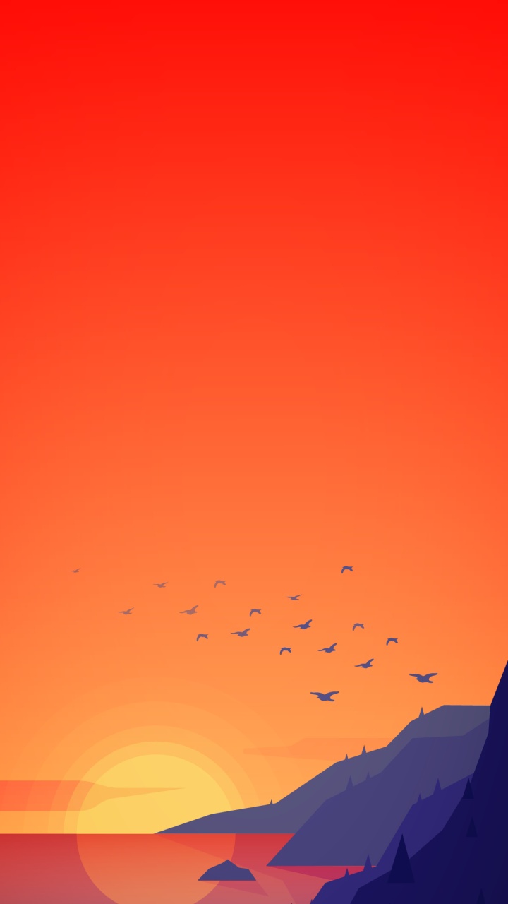 Обои иллюстрация, птица, атмосфера, экорегион, послесвечение в разрешении 720x1280