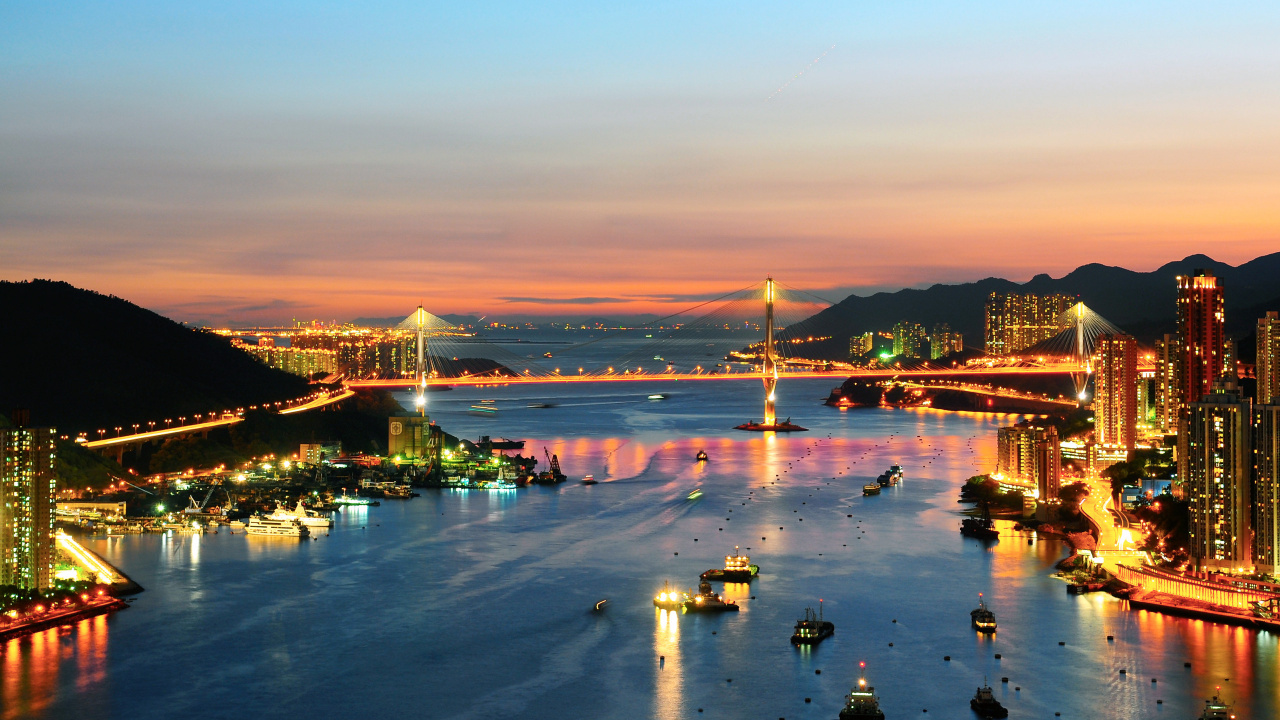 Обои Сан Франциско, вечер, отражение, город, ориентир в разрешении 1280x720