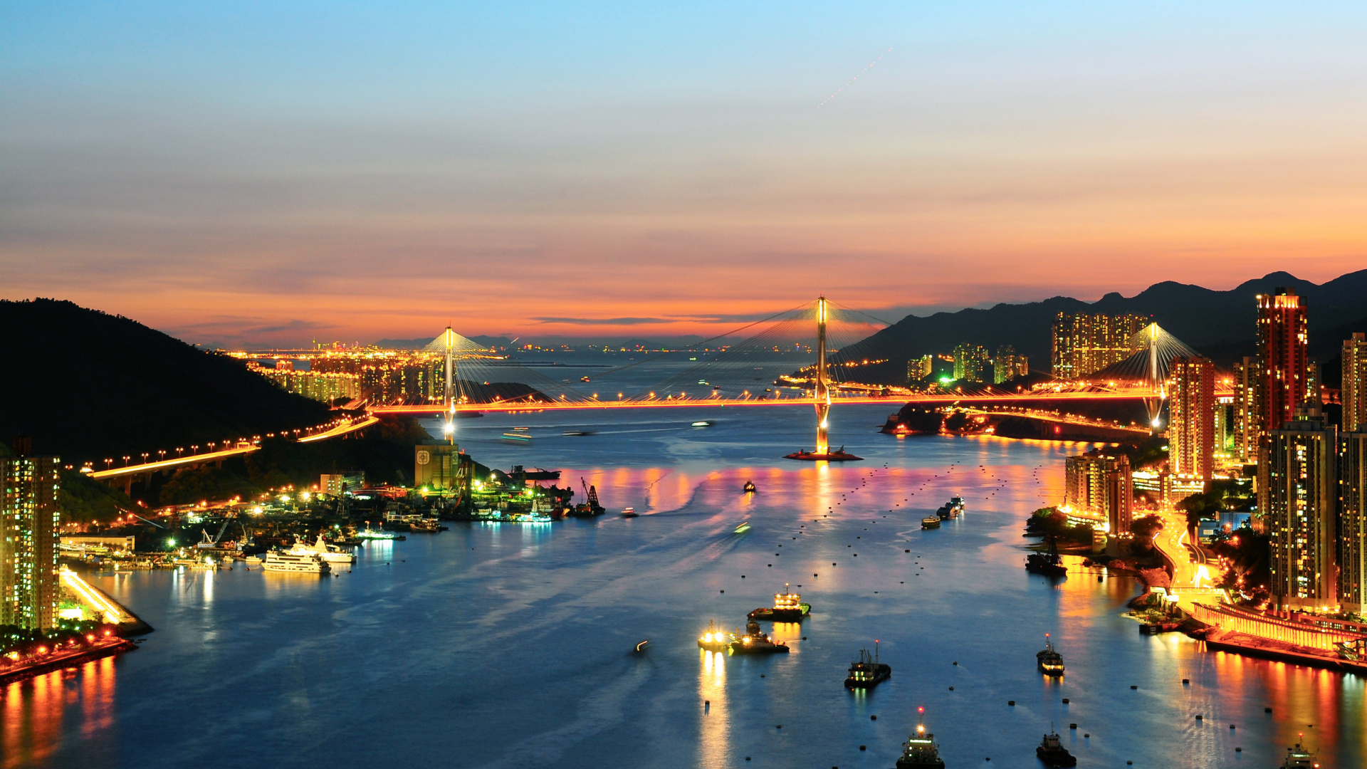 Обои Сан Франциско, вечер, отражение, город, ориентир в разрешении 1920x1080