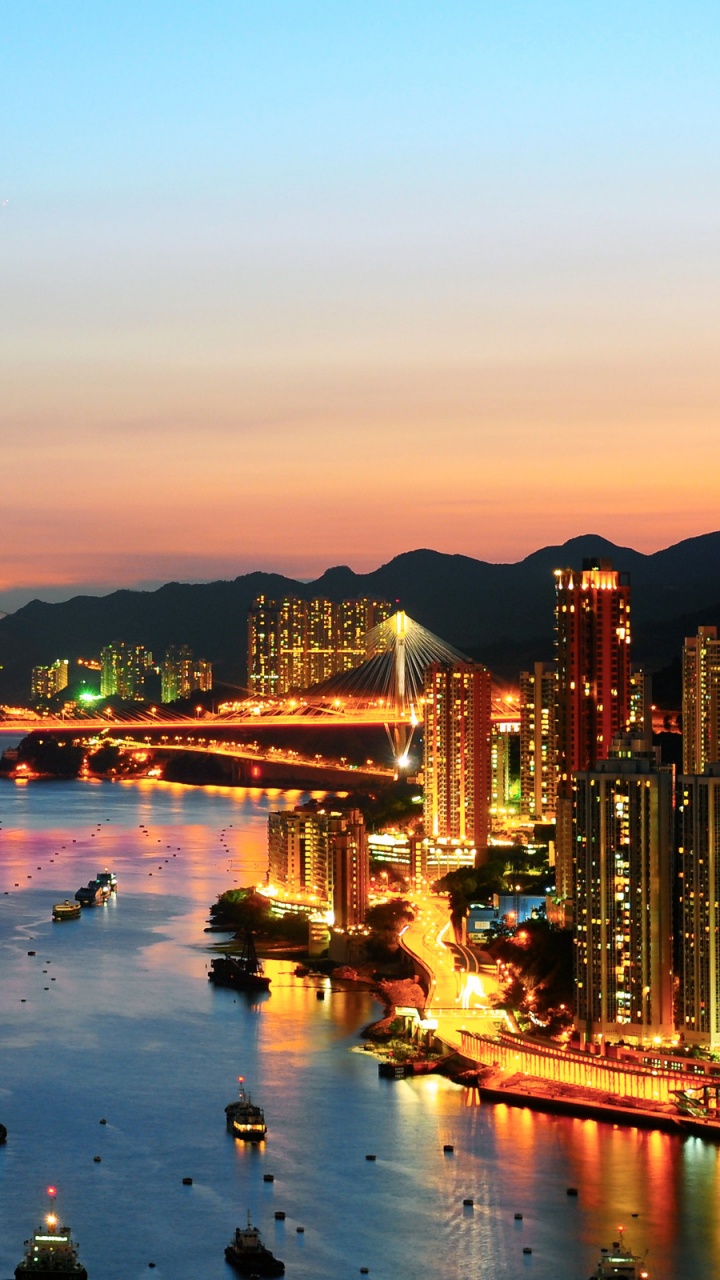 Обои Сан Франциско, вечер, отражение, город, ориентир в разрешении 720x1280