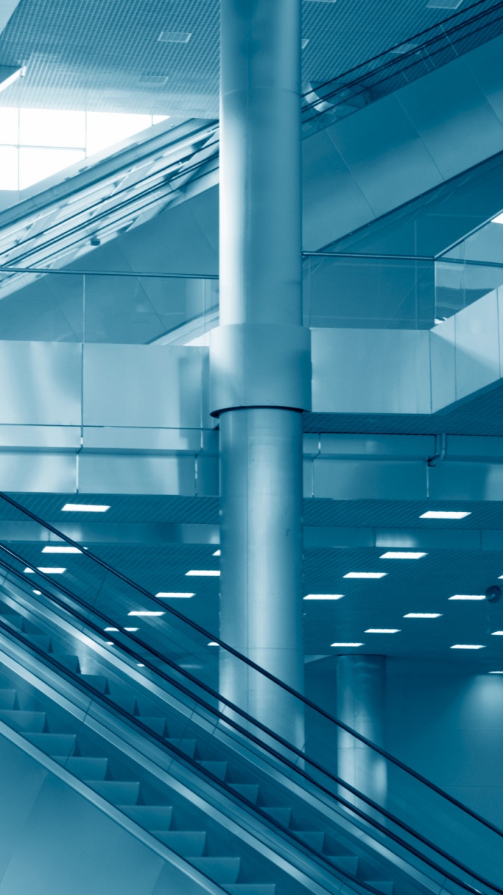 Обои подъемник, здание, эскалатор, архитектура, линия в разрешении 720x1280