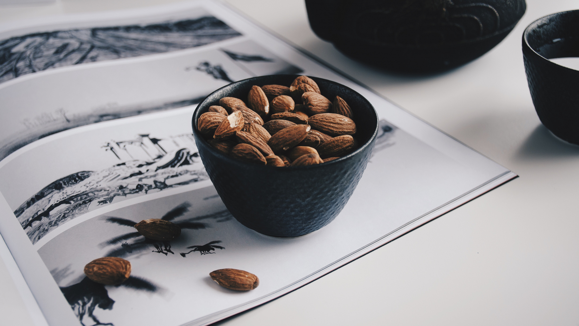 Обои гайка, пища, кофейная чашка, ингредиент, чашка в разрешении 1920x1080