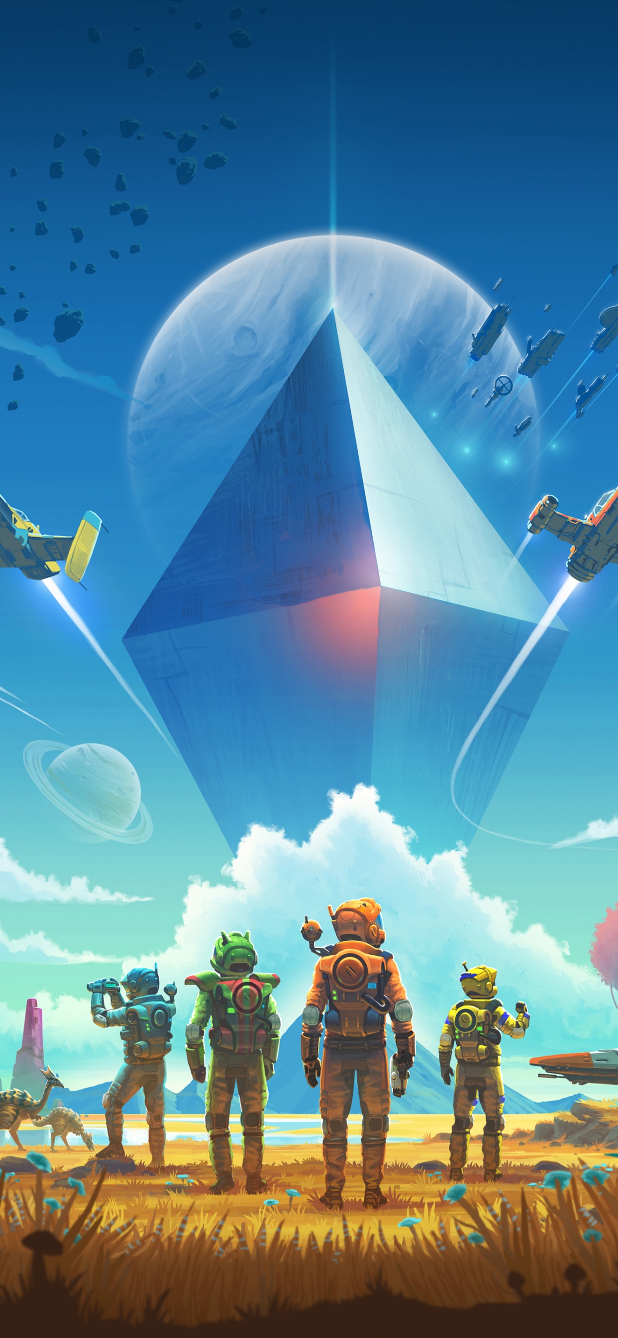 Обои Нет Неба-Мане, многопользовательская видео игра, playstation 4, иллюстрация, мир в разрешении 1242x2688