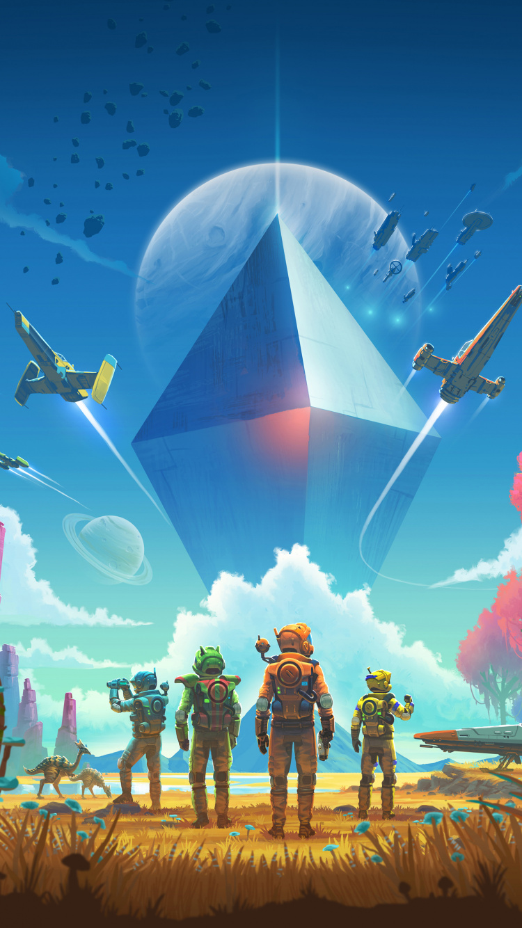 Обои Нет Неба-Мане, многопользовательская видео игра, playstation 4, иллюстрация, мир в разрешении 750x1334