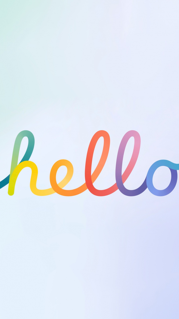 Обои “hello” new iMac 2021 announcement wallpaper for iPad в разрешении 750x1334