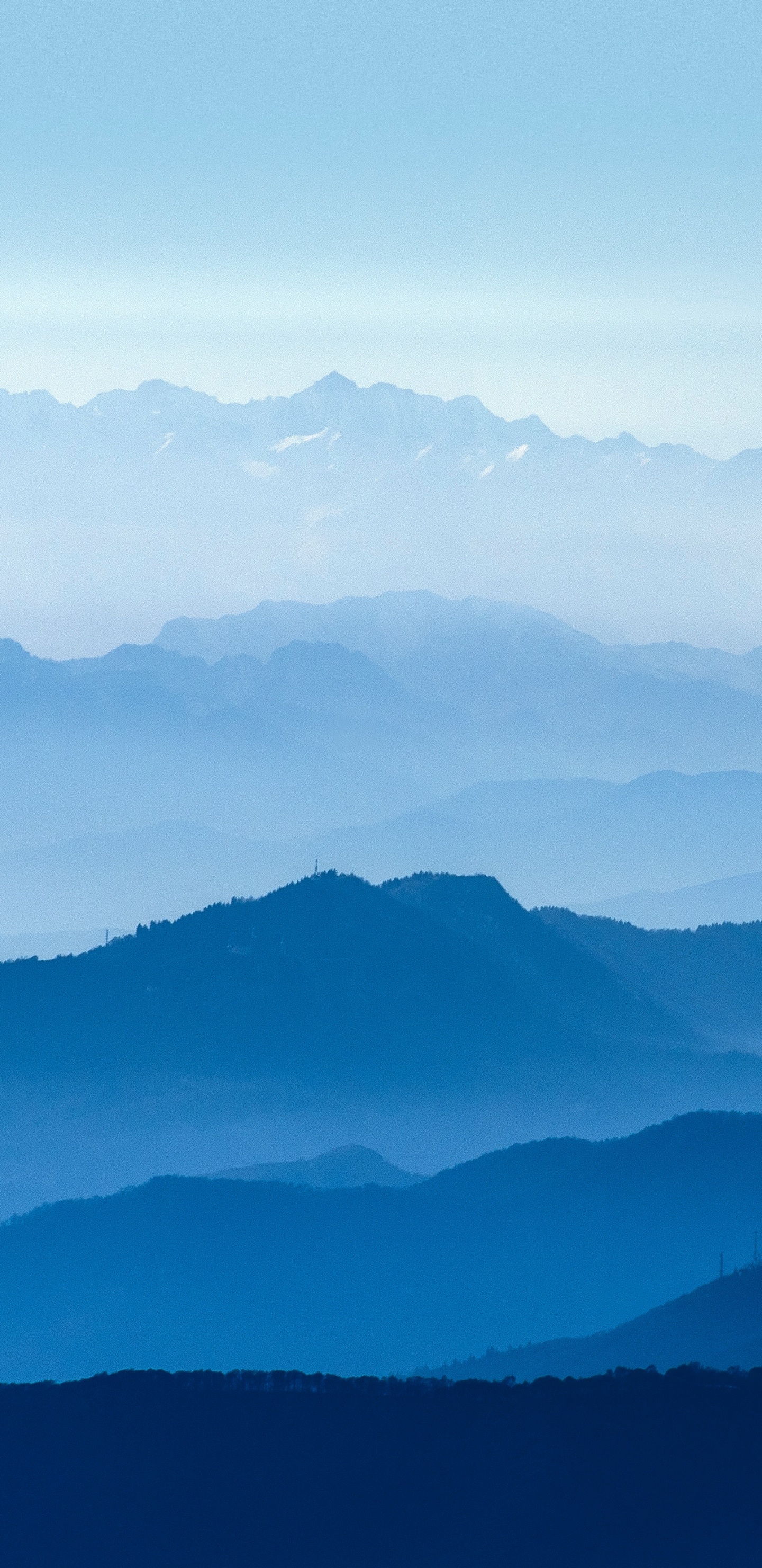 Обои горный рельеф, гора, горный хребет, синий, хребет в разрешении 1440x2960